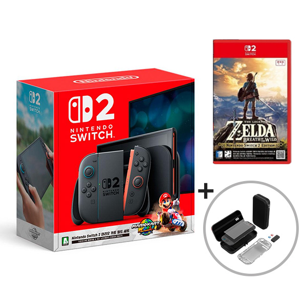 [KT고객전용] 닌텐도 스위치2 마리오 카트월드세트+스타터킷+젤다의전설 야생의숨결